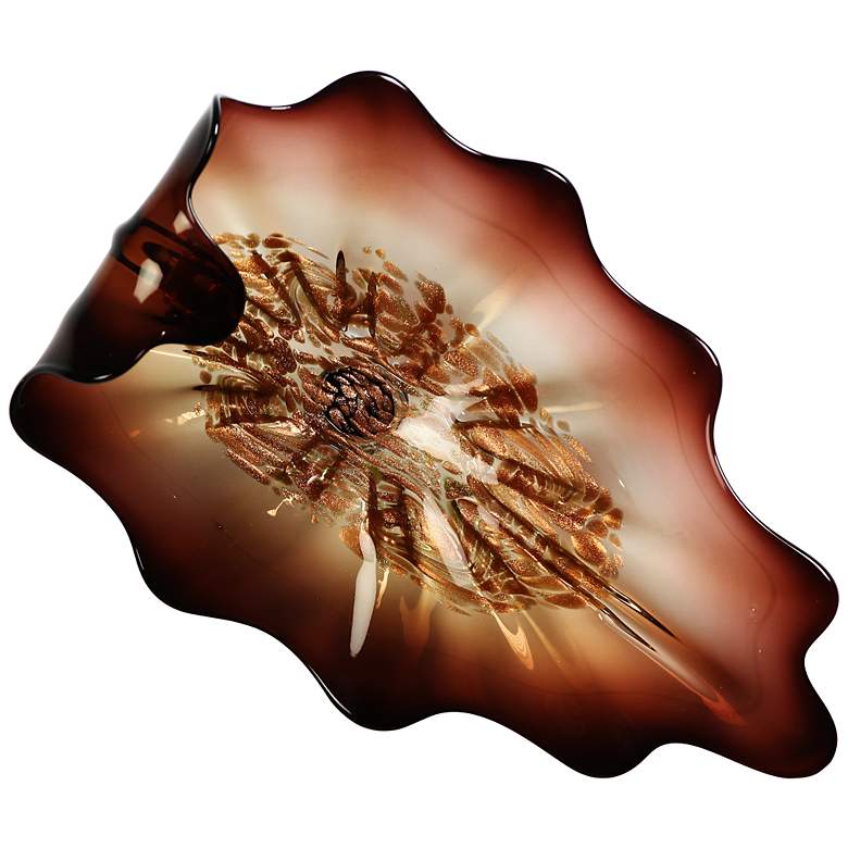 Image 1 Anemone Brown Blown Glass 20 inch Wide Wall Art