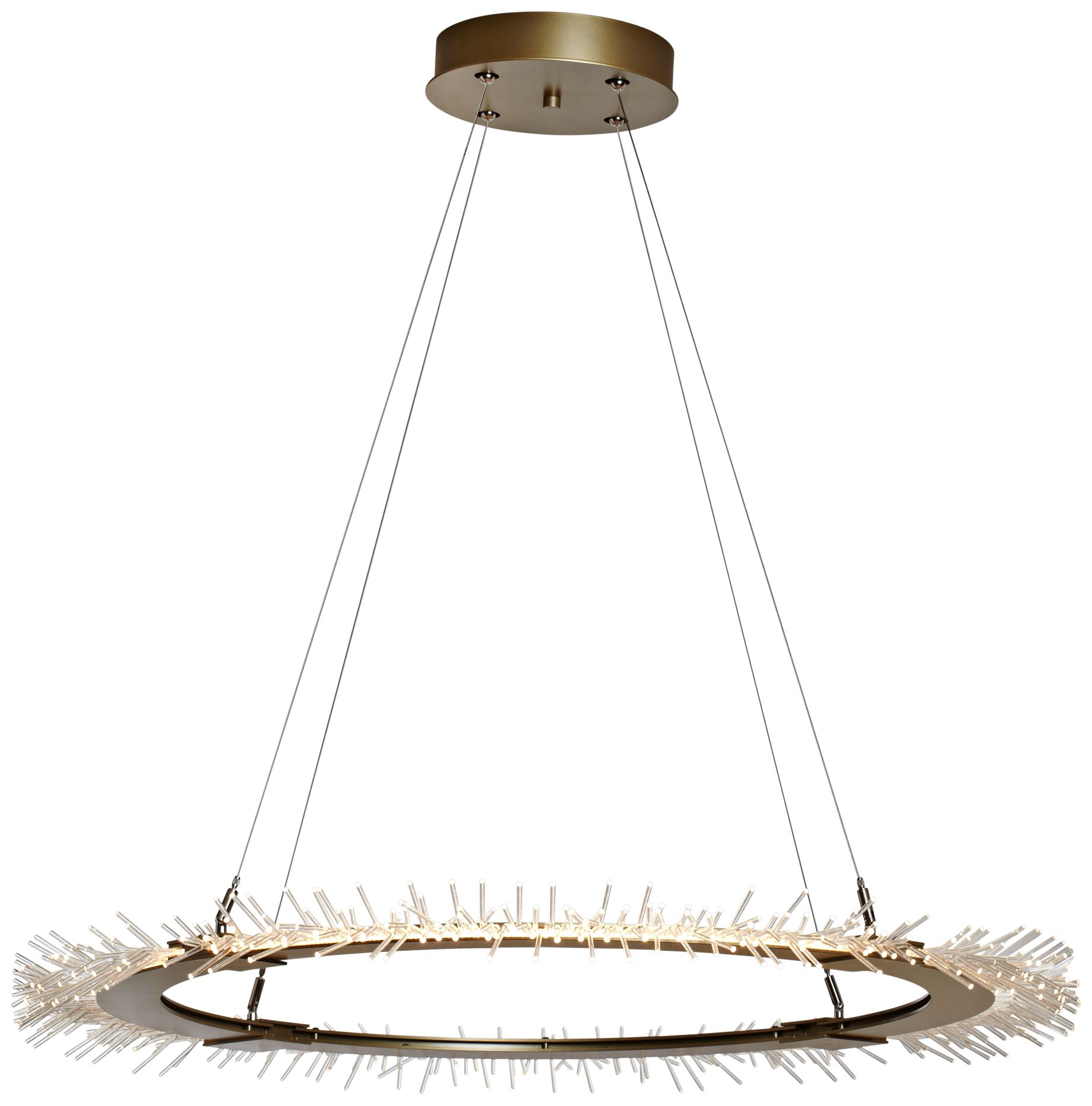 Image 2 Anemone Circular 37" Wide Gold LED Pendant Light - Made to Order