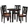 Anesa Two-Tone Brown Wood 5-Piece Dining Table and Chair Set