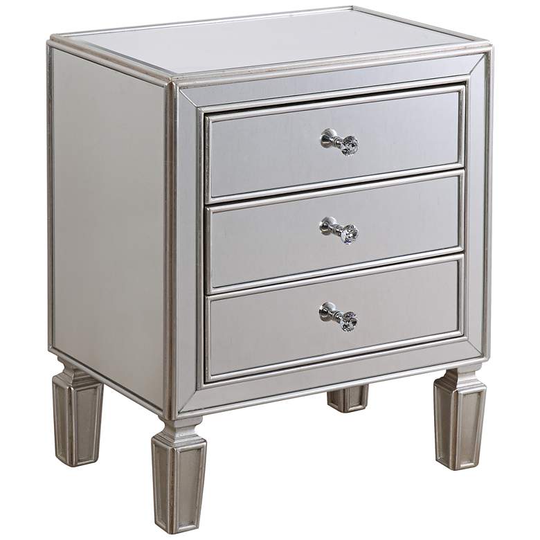 Image 2 Aneta 22 inch Wide Mirrored and Silver Leaf Accent Table