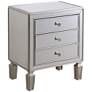 Aneta 22" Wide Mirrored and Silver Leaf Accent Table