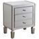 Aneta 22" Wide Mirrored and Silver Leaf Accent Table