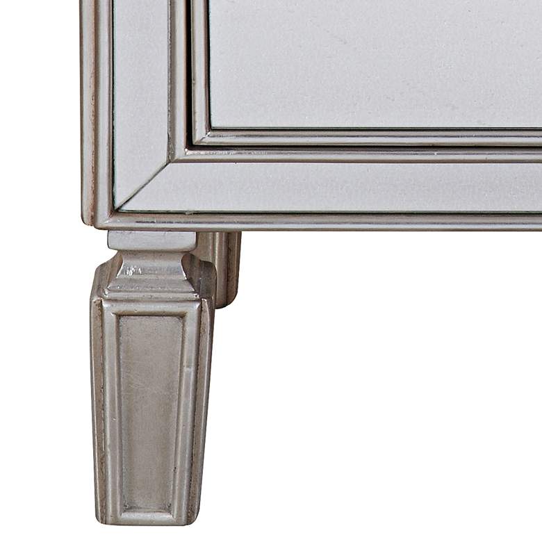 Image 4 Aneta 22 inch Wide Mirrored and Silver Leaf Accent Table more views