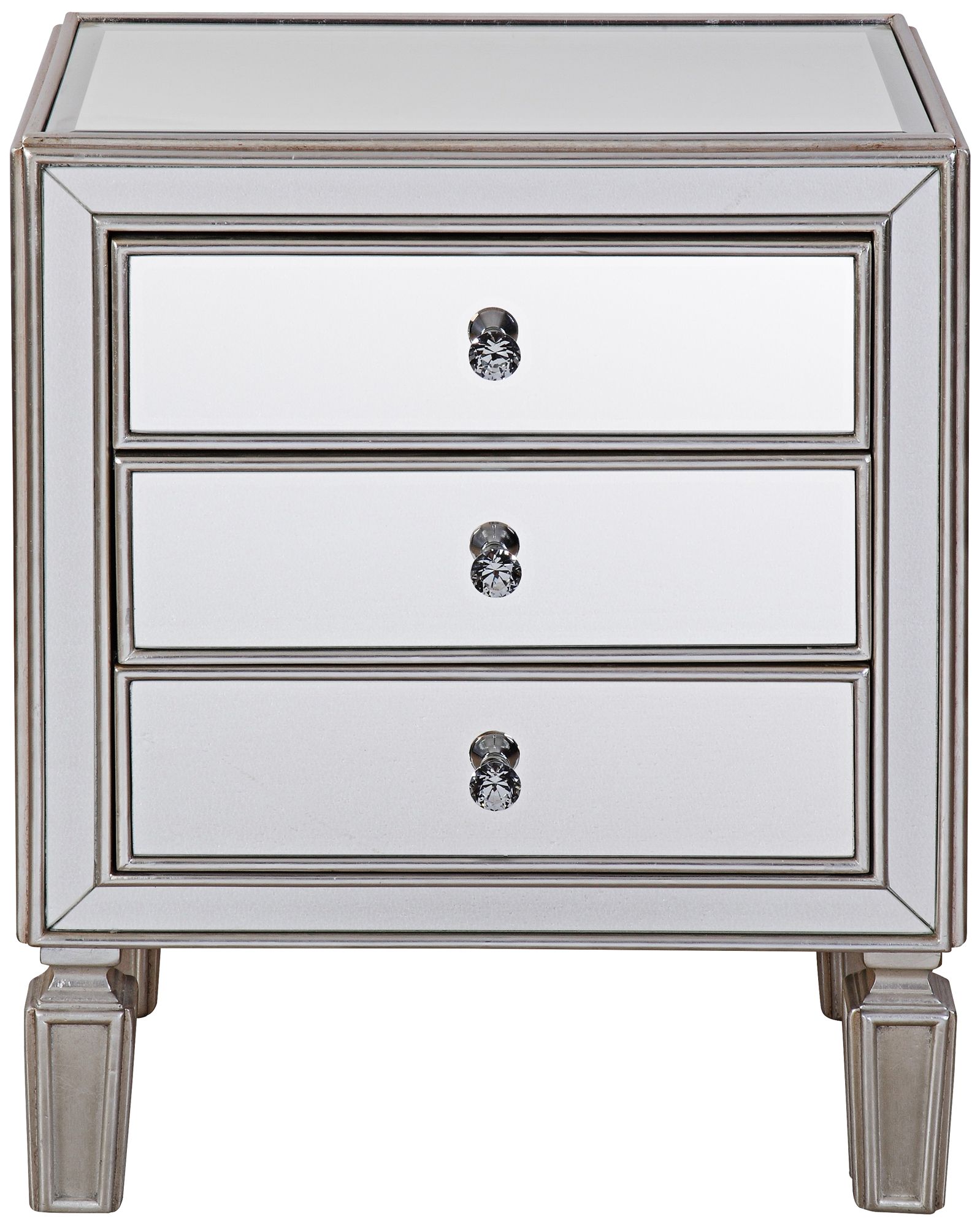 22" Wide Mirrored and Silver Leaf Accent Table 8V475 Lamps Plus