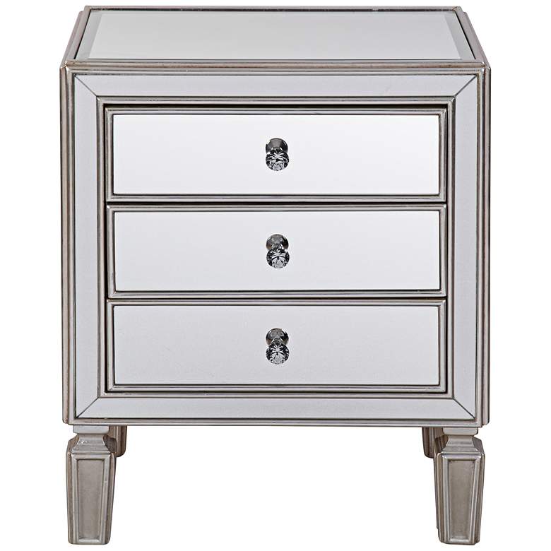 Aneta 22&quot; Wide Mirrored and Silver Leaf Accent Table more views