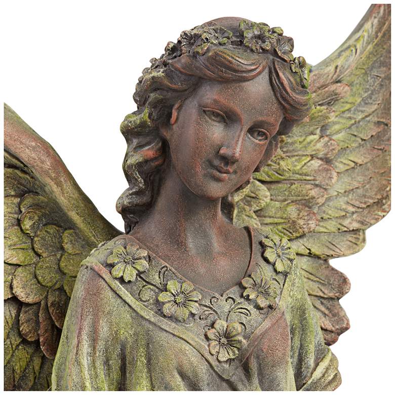 Image 3 Angel 31" High Bronze and Green Moss Indoor-Outdoor Statue more views