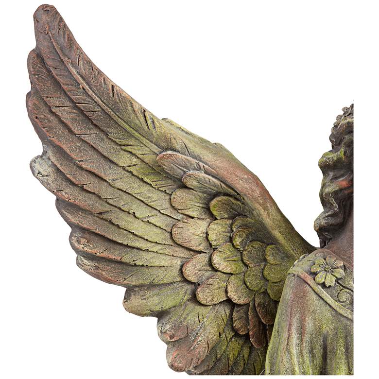 Image 4 Angel 31 inch High Bronze and Green Moss Indoor-Outdoor Statue more views