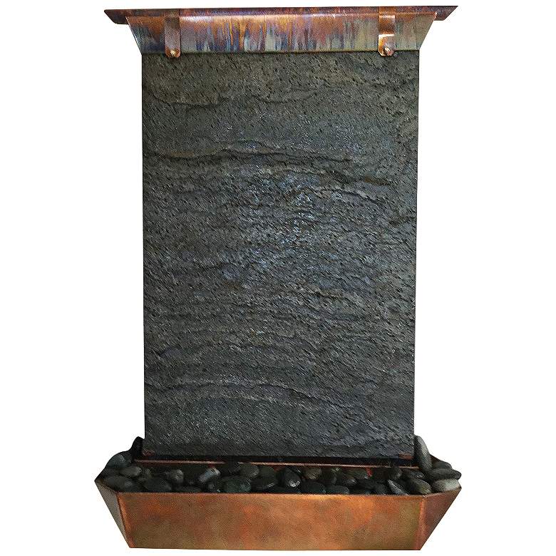 Image 1 Angel Falls 30 inch High Copper Indoor-Outdoor Wall Fountain