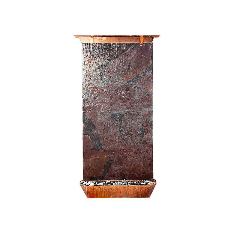 Image 1 Angel Falls 55 inch High Copper Indoor-Outdoor Wall Fountain