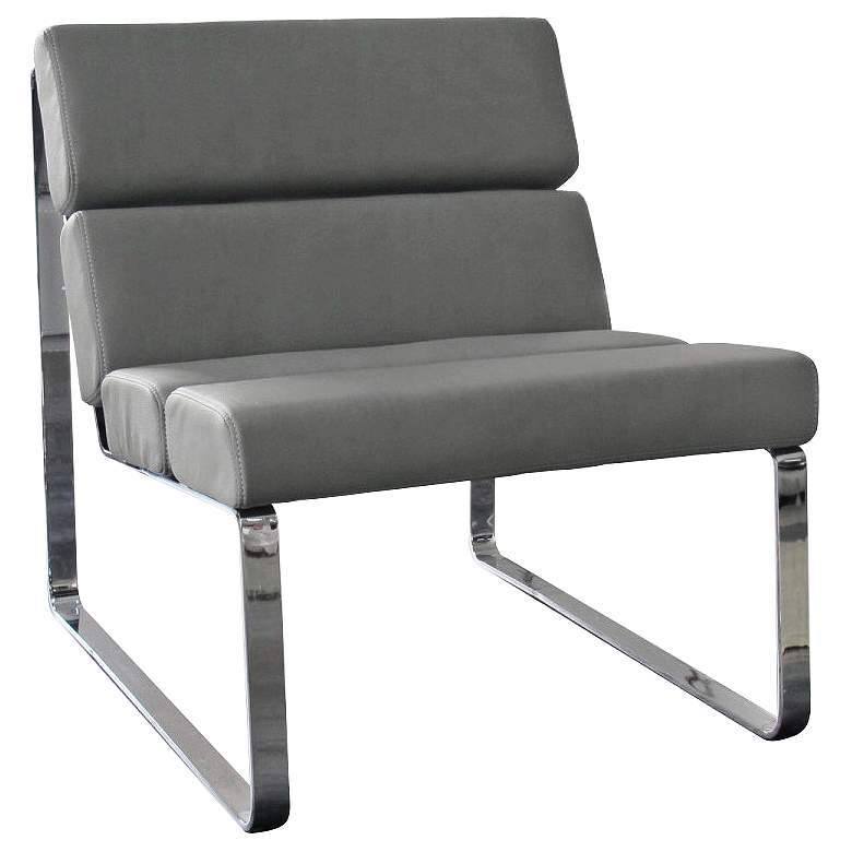 Image 1 Angel Gray Faux Leather Accent Chair