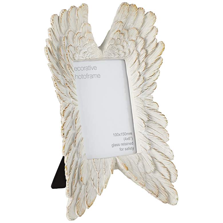 Image 1 Angel Wings 12 inch High French White 4x6 Photo Frame
