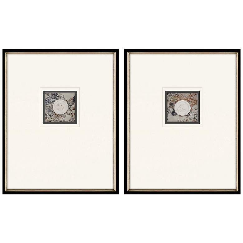 Image 1 Angelic Intaglio 19"W x 24"H Framed Art Set of 2