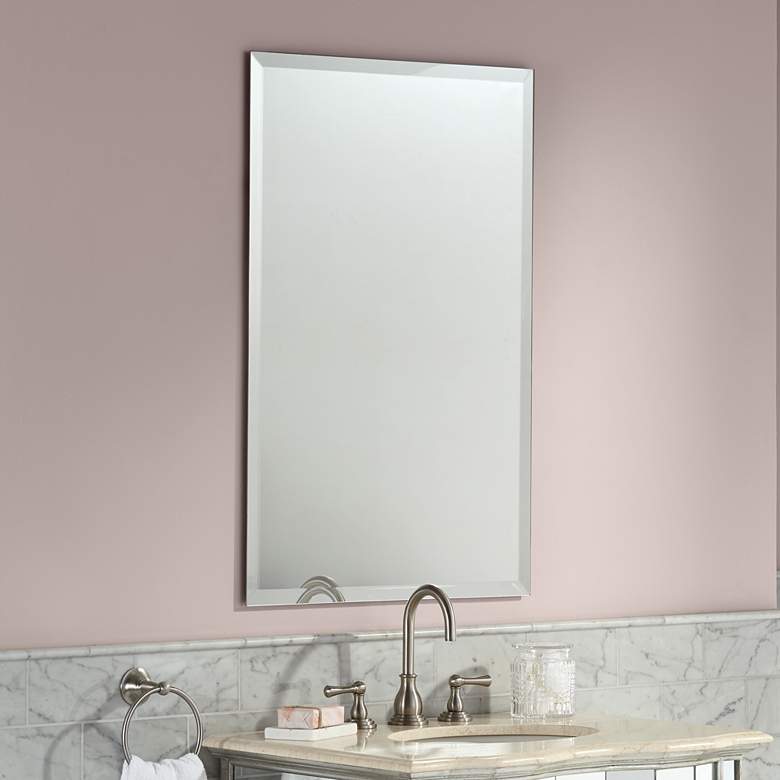 Image 1 Angelica Frameless 24 inch x 36 inch Beveled Rectangular Mirror