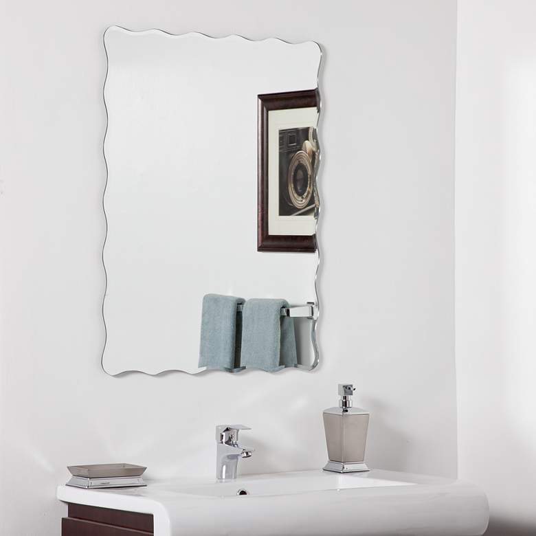 Image 1 Angelina Modern 23 1/2" x 31 1/2" Frameless Wall Mirror