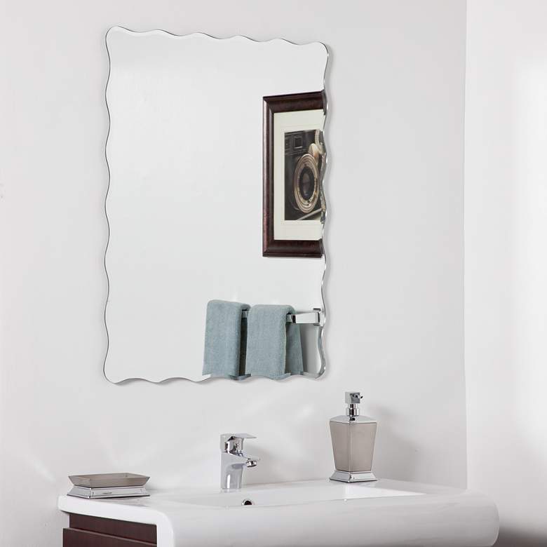 Image 1 Angelina Modern 23 1/2 inch x 31 1/2 inch Frameless Wall Mirror