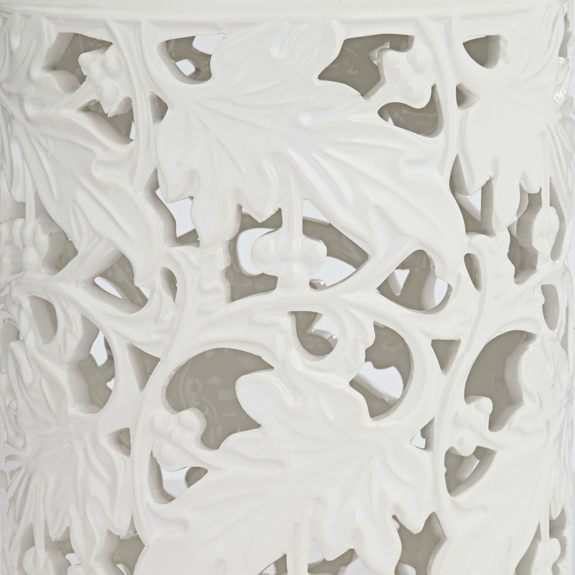 Image 4 Angelique 12" High White Ceramic Ginger Jar with Lid more views