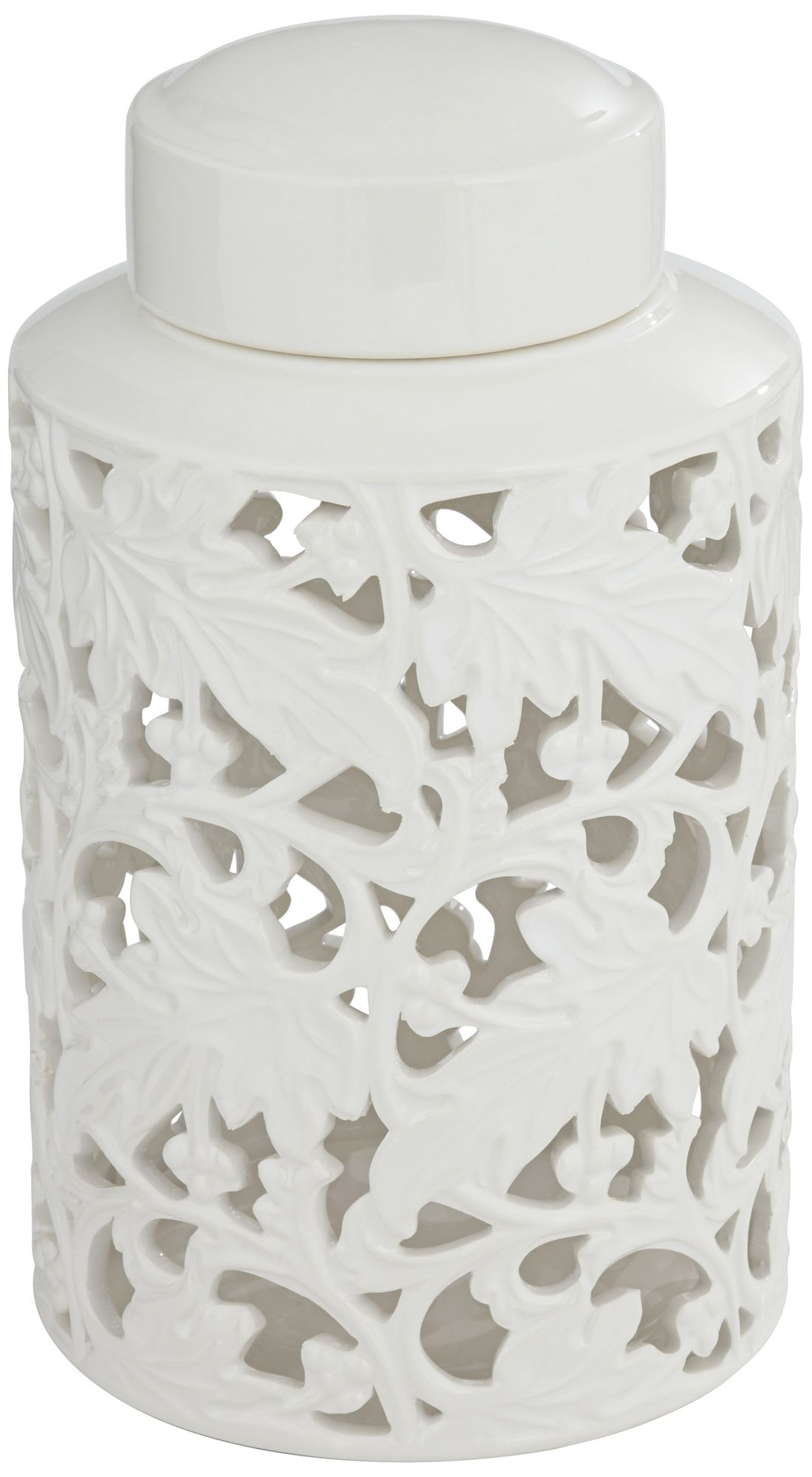 Image 6 Angelique 12" High White Ceramic Ginger Jar with Lid more views