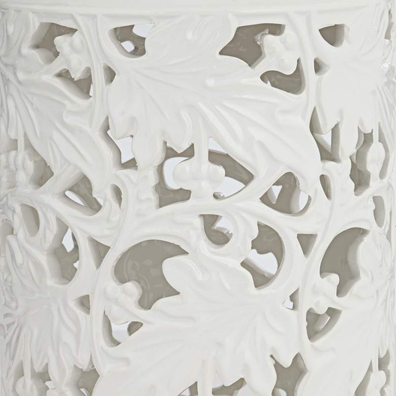 Image 4 Angelique 12" High White Ceramic Jar with Lid more views