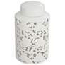 6_Angelique 15 3/4" High White Ceramic Ginger Jar with Lid more views