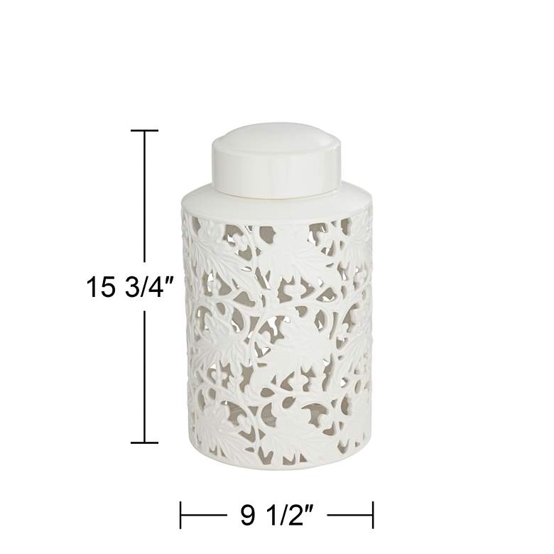 Image 7 Angelique 15 3/4" High White Ceramic Ginger Jar with Lid more views