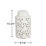 7_Angelique 15 3/4" High White Ceramic Ginger Jar with Lid more views
