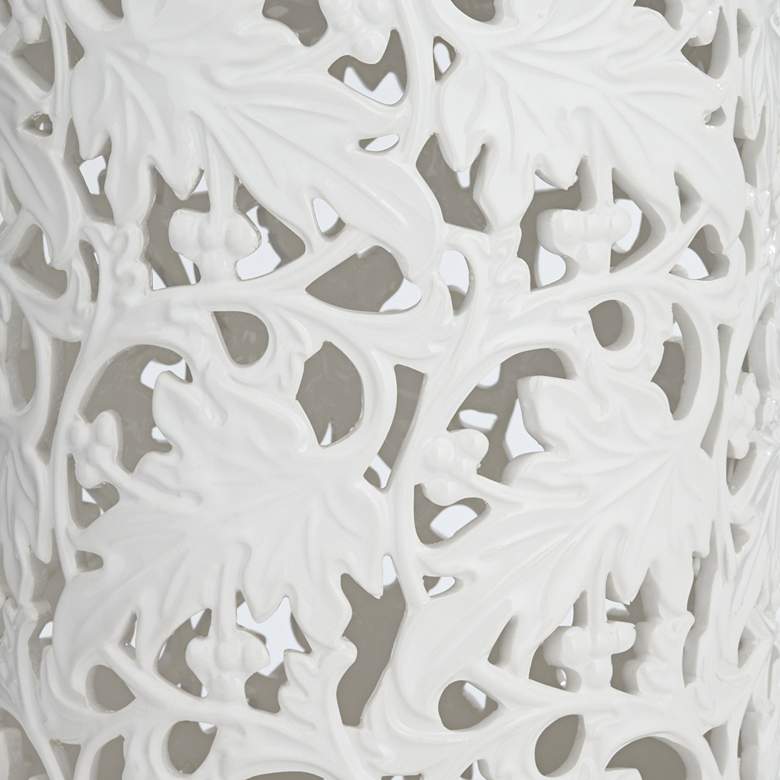 Image 4 Angelique 15 3/4" High White Ceramic Jar with Lid more views