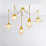 1_Angelique 58 1/2"W Vintage Polished Brass 5-Light Chandelier