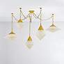 3_Angelique 58 1/2"W Vintage Polished Brass 5-Light Chandelier more views