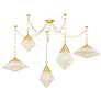 4_Angelique 58 1/2"W Vintage Polished Brass 5-Light Chandelier more views