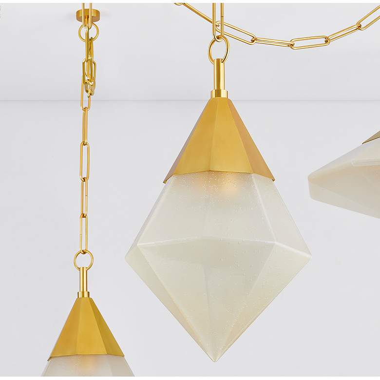 Image 5 Angelique 58 1/2"W Vintage Polished Brass 5-Light Chandelier more views