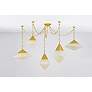 6_Angelique 58 1/2"W Vintage Polished Brass 5-Light Chandelier more views
