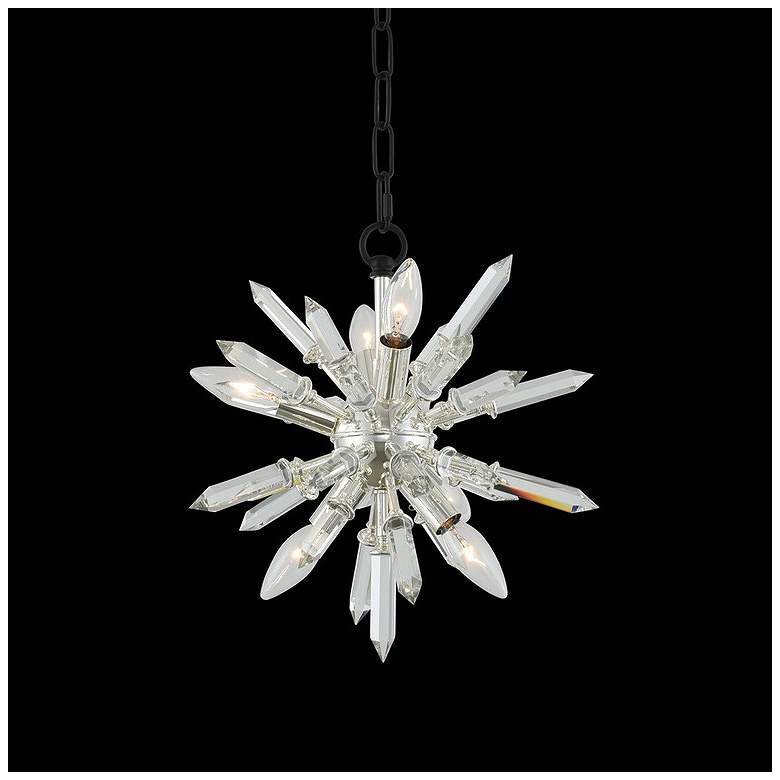 Image 1 Angelo 14"W Black and Silver 6-Light Crystal Pendant Light
