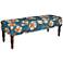 angelo:HOME Brighton Hill Large Teal Floral Bench Ottoman