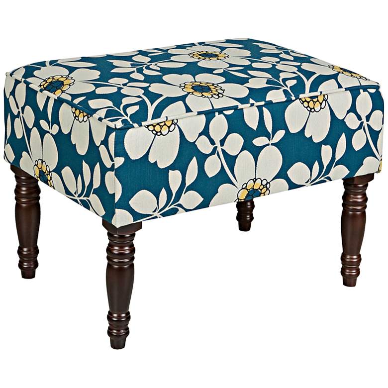Image 1 angelo:HOME Brighton Hill Small Dusk Blue Floral Ottoman