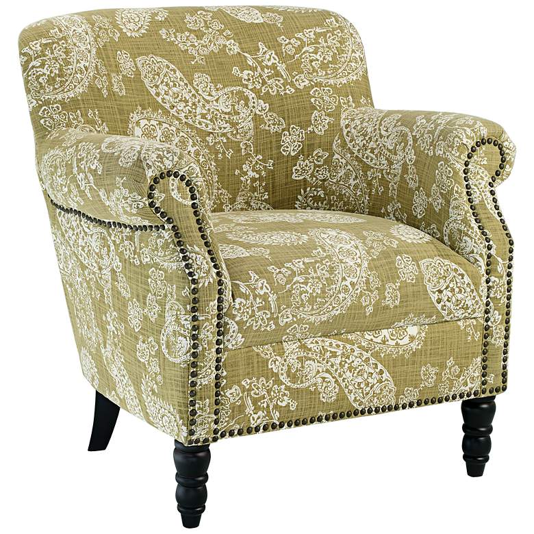 Image 1 angelo:HOME Carissa Vintage Green Paisley Armchair