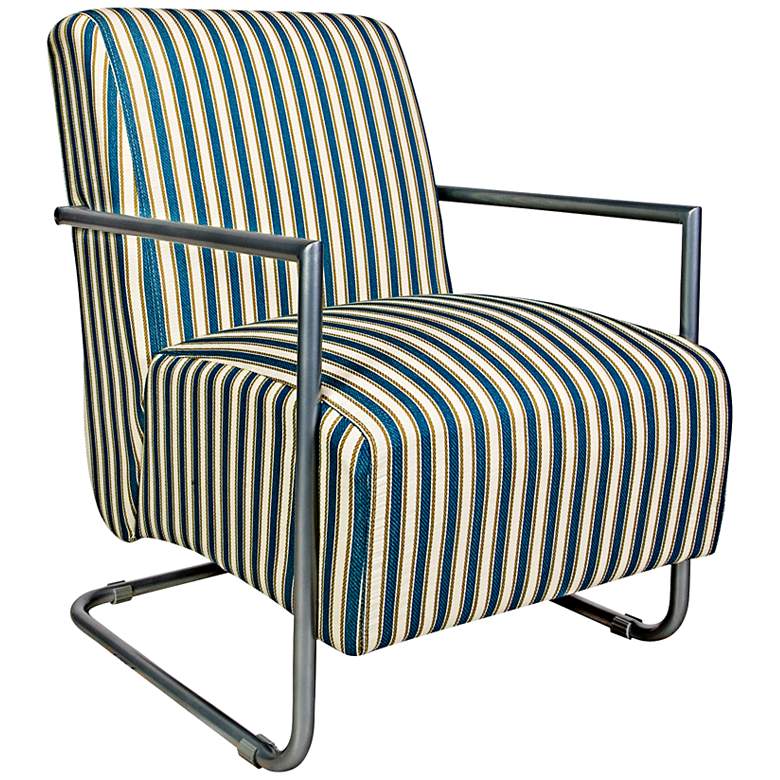 Image 1 angelo:HOME Roscoe Turquoise Blue Cottage Stripe Armchair