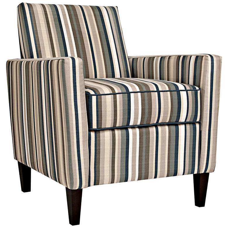 Image 1 angelo:HOME Sutton Vintage Deep Blue Striped Armchair