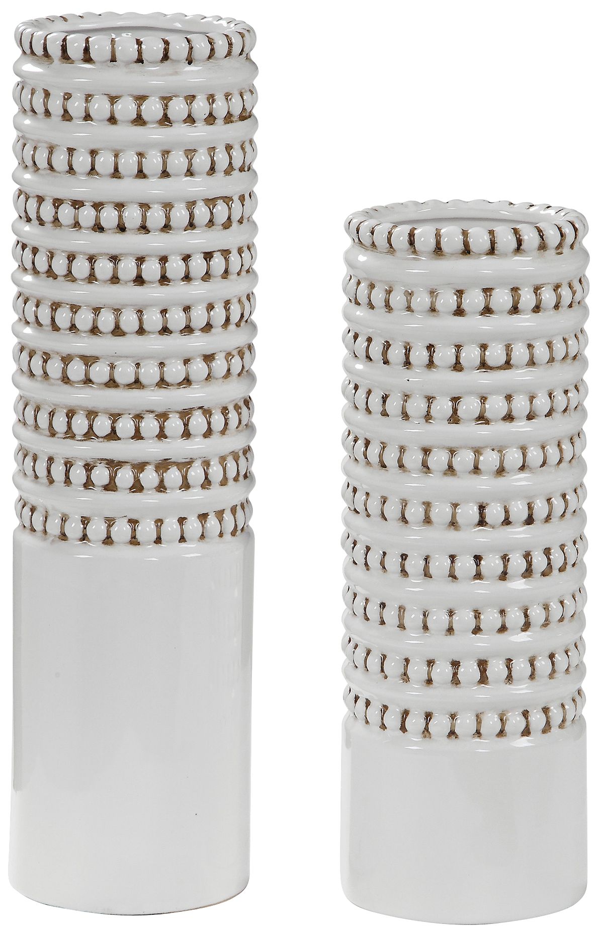 Angelou White Ceramic Vase Set of 2