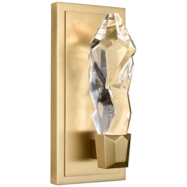 Image 1 Angelus LED 3CCT 1-Light Crafted Crystal Aged Brass Vertical Wall Sconce