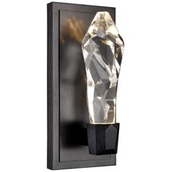 Angelus LED 3CCT 1-Light Crafted Crystal Black Vertical Wall Sconce