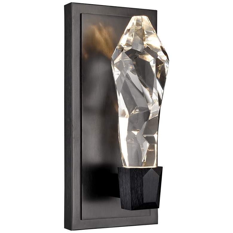 Image 1 Angelus LED 3CCT 1-Light Crafted Crystal Black Vertical Wall Sconce