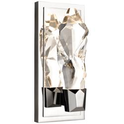Angelus LED 3CCT 1-Light Crafted Crystal Nickel Vertical Wall Sconce