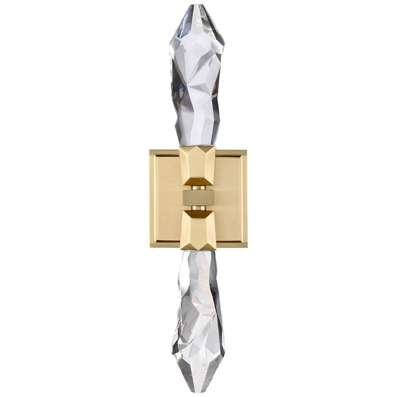 Image 1 Angelus LED 3CCT 2-Light Crafted Crystal Aged Brass Duo Wall Sconce