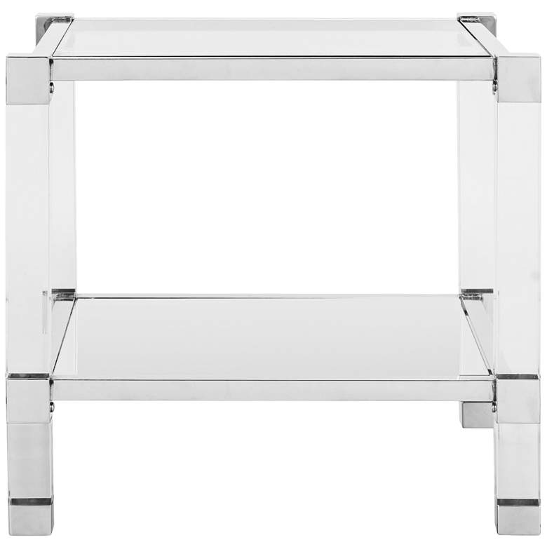 Image 1 Angie 24 inch Wide Chrome and Clear Glass Square End Table
