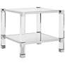 Angie 24" Wide Chrome and Clear Glass Square End Table