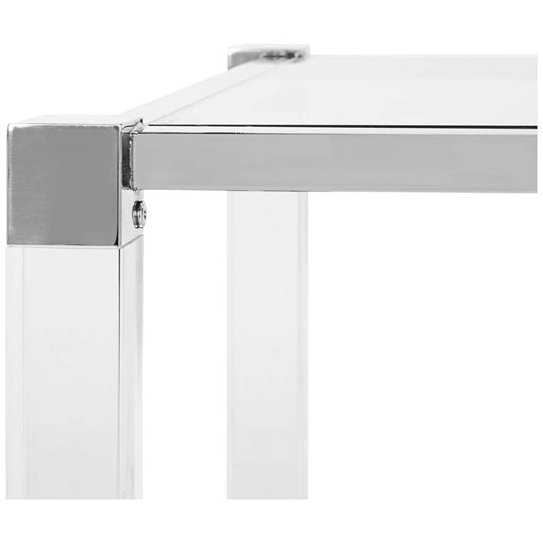 Image 4 Angie 24 inch Wide Chrome and Clear Glass Square End Table more views