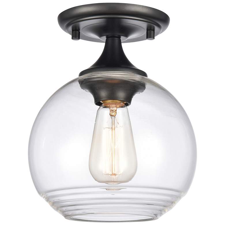 Image 1 Angie 8" Wide 1-Light Semi Flush Mount - Matte Black