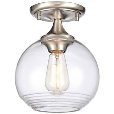 Angie 8" Wide 1-Light Semi Flush Mount - Satin Nickel