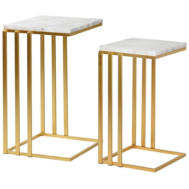 Image 2 Angie Antique Gold Nesting End Tables Set of 2