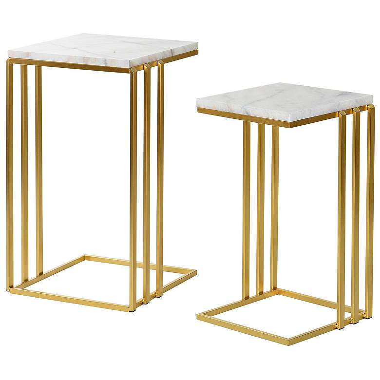 Image 3 Angie Antique Gold Nesting End Tables Set of 2 more views